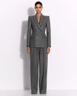Tailored Trouser in Wool Pinstripe