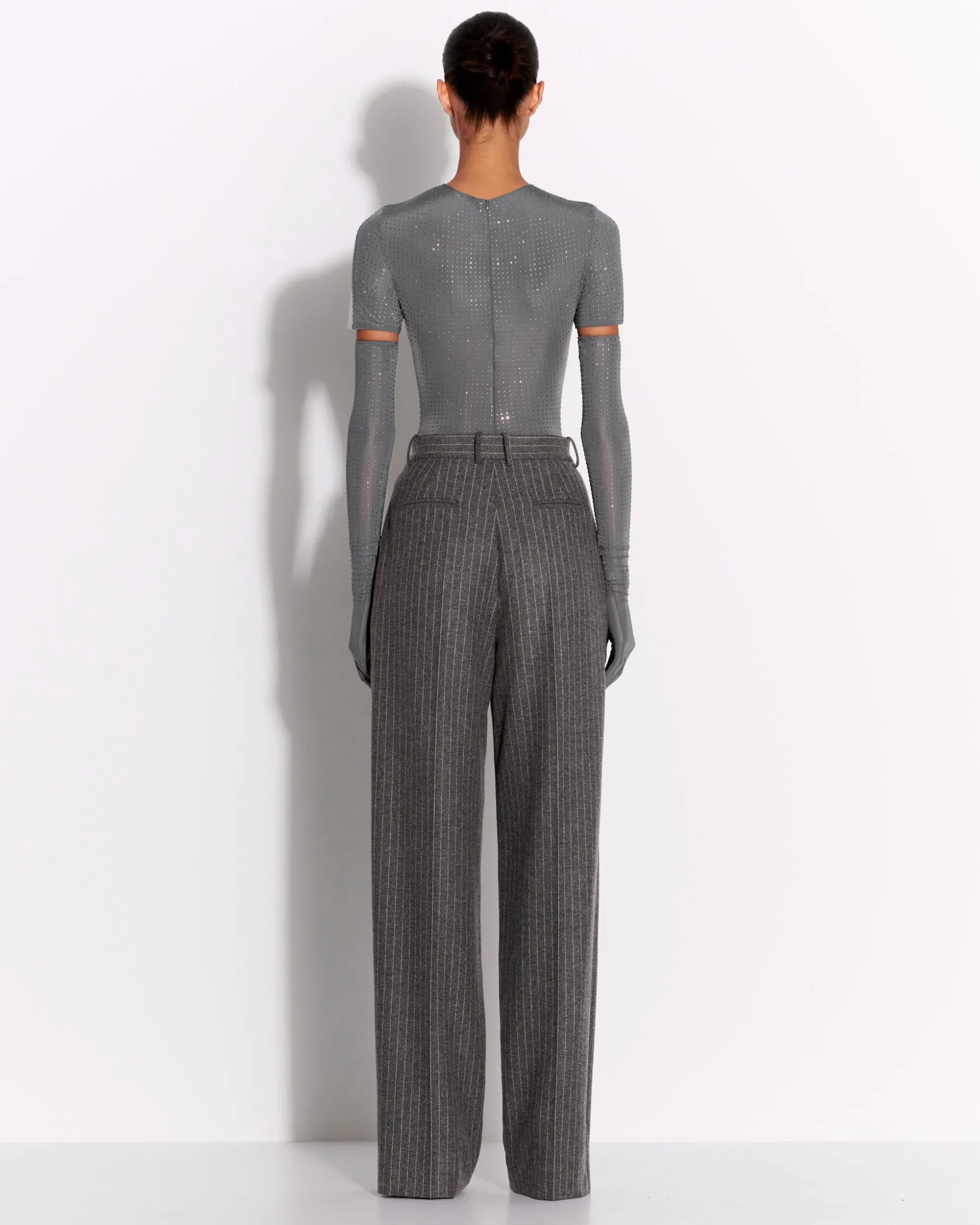 Tailored Trouser in Wool Pinstripe