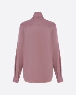 Tie Shirt in Satin Crepe